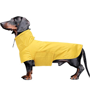 Qiqu Proveedor Personalizado Nuevo Diseño <span class=keywords><strong>Impermeable</strong></span> para Perros Dachshund, Chubasquero Ajustable para Dachshund Miniatura - Product Image 1