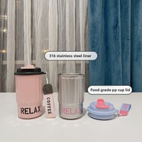 Offre Spéciale – Gobelet de Bureau Isotherme à Double Paroi 400 ml, Sans BPA, avec Paille, en Acier Inoxydable 316, Anti-éclaboussures, Personnalisable, Idéal comme Cadeau
