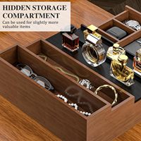 Organisateur de Cologne à 3 Tiroirs en Bois avec Compartiment Caché, Présentoir à Parfums, Rangement pour Épices, Style Américain Marron