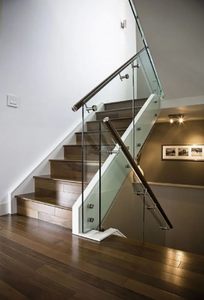 <span class=keywords><strong>Escalier</strong></span> droit flottant sur mesure en bois de haute qualité avec rampe en verre pour villa intérieure - Product Image 6