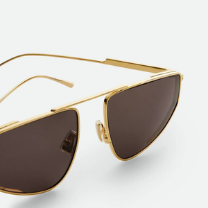 Gafas de Sol Geométricas Retro Bottega BV, Montura Metálica Ligera, Lentes Elegantes para Uso Diario al Aire Libre, Veneta - Product Image 6