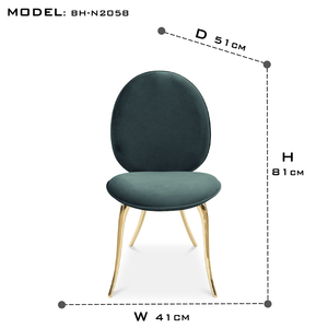 Silla Moderna en Oferta con Acabado en Latón Pulido y Asiento de Terciopelo Inspirada en el Arte Surrealista para Restaurante, Apartamento y Bar en Casa - Product Image 4