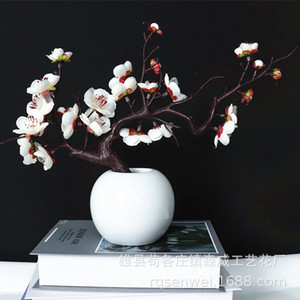 Fleurs artificielles en soie, fleurs de prunier, style chinois, décoration de la maison, bouquets de mariage, décoration inspirée du zen, bonsaï - Product Image 4