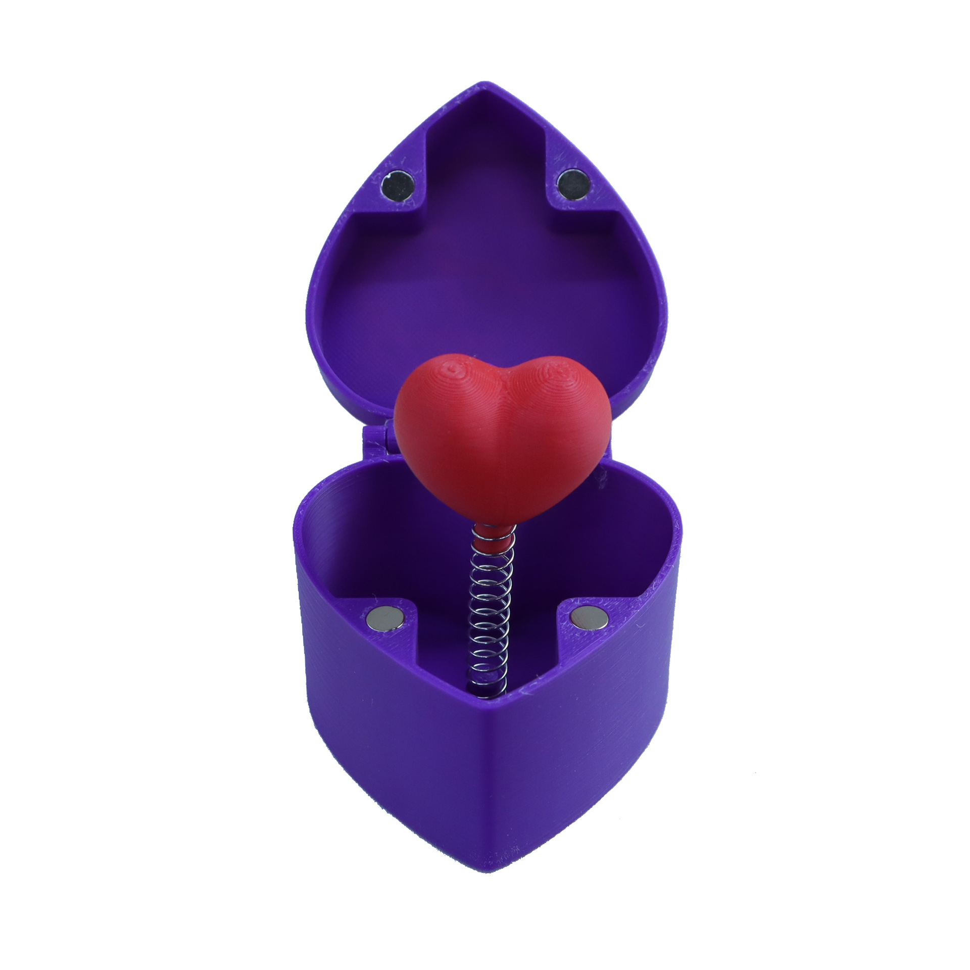 Boîte violette - grand coeur rouge
