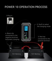 Cargador de Batería Inteligente de 12V 24V 20A 25A con Modo de Reparación Tipo-C para Automóvil, Motocicleta, LiFePO4