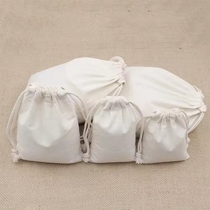 Wedding Candy Customized LOGO Printing Package Pouch High Quality Muslin Cotton <b>Drawstring</b> Gift <b>Bags</b> - Product Image 6