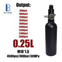 Bouteille de gaz plate personnalisable en usine de 0,25 L, cylindre 3000 PSI 200 Bar 20 MPa, pour paintball, plongée sous-marine, réservoir d'air en aluminium
