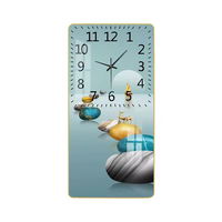 Arte de Pared Decorativo Moderno para el Hogar, Pintura de Lujo con Reloj de Porcelana Cristal