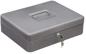 Boîte de <span class=keywords><strong>petite</strong></span> <span class=keywords><strong>caisse</strong></span> en acier avec 2 clés/plateau de changement amovible pour un stockage sécurisé parfait en noir 12" - Product Image 5