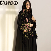Robe et foulard islamiques traditionnels pour femmes, broderie à la main de luxe, vêtements ethniques musulmans, ensemble 2 pièces, Abaya Dubaï pour femmes