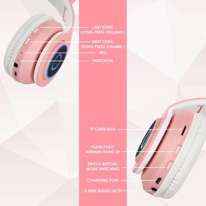 Auriculares Inalámbricos para Juegos, con Orejas de Gato, Estéreo, para Aviación, Superventas - Product Image 5
