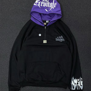 Étiquette de sweat à capuche en coton lourd brodé personnalisé pull à capuche patchwork sweat à capuche - Product Image 2