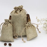 Sac cadeau en toile de jute avec cordons de jute Pochettes en lin toile de jute Sacs pour bijoux de mariage Party Favors