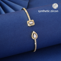 B08 Pulsera de Mujer de Lujo, Súper Brillante, Versátil, Ajustable, Abierta, Informal, de Moda, Brazaletes para Mujer