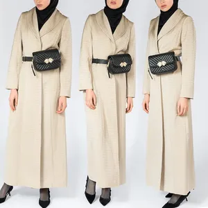 女性のための新しいモダンなブレザージャケットはアバヤイスラム服を開きます
