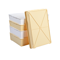 Caisses en plastique à mailles empilables durables personnalisées, contenants de stockage pour boulangerie, couvercles, design ventilé, transport de pain, fermentation de pizza