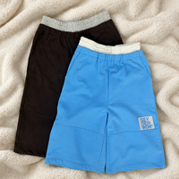 Celana Pendek Double Waist Setelan Lutut untuk Pria 100% Katun Bordir Celana Pendek Streetwear Unisex