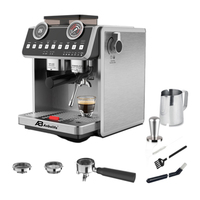 Anbolife - Cafetera Espresso de Doble Caldera y Doble Bomba con Pantalla LED de 20 Bares y 58 mm, Tecnología de Regulación de Temperatura PID+NTC, CE