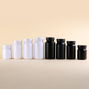 Botellas <span class=keywords><strong>de</strong></span> Plástico PET Vacías <span class=keywords><strong>de</strong></span> 80ml, 100ml y 120ml para Vitaminas y Cápsulas, con Tapa, Color Blanco y Negro, con Logotipo Personalizado, Precio <span class=keywords><strong>de</strong></span> Fábrica - Product Image 1