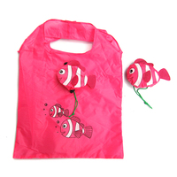 Nouveau Sac Fourre-tout Publicitaire Personnalisé avec Logo, Motif Poisson de Dessin Animé, Sac à Main Pliable et Réutilisable pour Femme, Sacs de Courses Écologiques