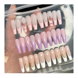 Les dernières tendances en matière de faux ongles longs de style européen et américain, forme cercueil, à presser - Product Image 1