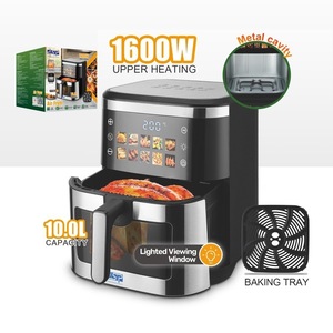 หม้อทอดไร้น้ำมัน DSP 10 ลิตร 1600 วัตต์ พร้อมหน้าจอสัมผัส ระบบทำความร้อนด้านบน เตาอบไฟฟ้าพร้อมหน้าต่างมีไฟส่องสว่าง และถาดอบ สำหรับใช้ในครัวเรือน - Product Image 1