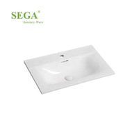 Semi-tersembunyi Vanity dengan One-Piece keramik Center Basin, untuk kamar mandi dan balkon