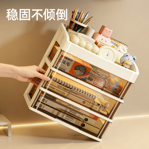 Drawer Style Desktop Storage <b>Box</b> With Transparent Drawers For Office Desk Organization Stationery And Cosmetics Organizer - Product Image 2
