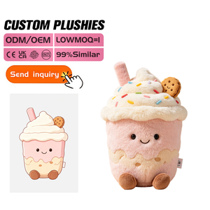 Direct vanuit de fabriek gepersonaliseerde zachte comfortabele koffiekopjes knuffels Kawaii gepersonaliseerd logo op maat gemaakte knuffels - Product Image 2