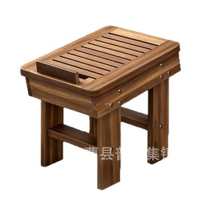 Wooden Footstool For <b>Bathroom</b> Shower Multi Purpose Leg Support <b>Stool</b> With Drainage Design - Product Image 2