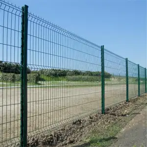 镀锌石笼墙3D电焊网金属栅栏板曲线网弯曲花园农场安全栅栏
