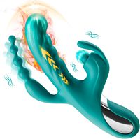 Kaninchen-Vibrator Sexspielzeug für Frauen 3-in-1 Erwachsenenspielzeug Schnellheizender Klitoris-Vibrator G-Punkt-Vibrator Stoßender Dildo Analkugeln