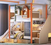 Lit pour enfants en bois massif, lit mezzanine, maison dans les arbres, lit château, lit mère-enfant, petite maison
