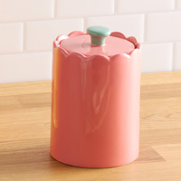 Boîte à thé en porcelaine scellée de style coréen, récipient alimentaire, boîte à thé, cuisine, pot de conservation alimentaire en céramique émaillée rose avec couvercle