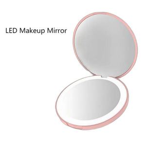 Espejo LED Compacto de Alta Calidad, Recargable por USB, Redondo, para Maquillaje, con Aumento de 3X, Mini Espejos de Viaje para Regalo - Product Image 2