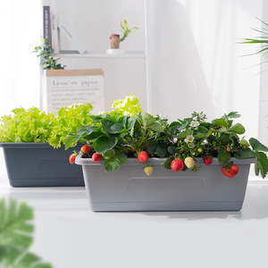 Grands pots rectangulaires suspendus en plastique écologique de style nordique pour légumes et fleurs, idéaux pour balcons et balustrades - Product Image 2