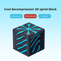 Jouet anti-stress éducatif pour enfants, cube spiralé en plastique imprimé en 3D, design de dessin animé, éco-responsable, best-seller