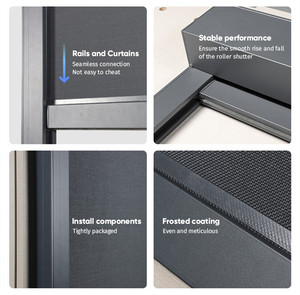 Windproof không thấm nước hình ống cơ giới vườn Patio ban công có thể thu vào sự riêng tư ngoài trời con lăn Rèm Zip màn hình - Product Image 4