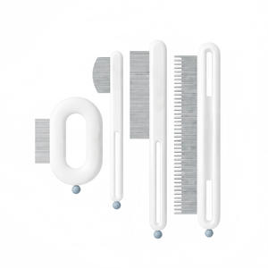 Peigne droit à dents fines en acier inoxydable pour le toilettage des chiens et des chats, outil de démêlage pour les poils longs des Golden Retriever et des Border Collie - Product Image 4