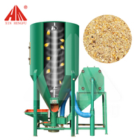 Broyeur-mélangeur vertical 2-en-1 intégré, machine de broyage et de mélange à aspiration automatique pour le traitement des grains de maïs destiné aux fermes porcines et avicoles