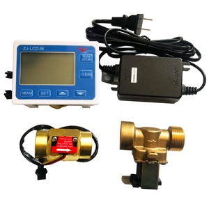 Nhà sản xuất đồng hồ ZJ-LCD-M biển điều khiển + 3/4 "Đồng hồ đo lưu lượng + Van + cung cấp điện cho nước đo lường chất lỏng - Product Image 1