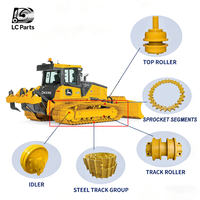 Pièces de train de roulement pour bulldozer 650 750 755 : segment de pignon, rouleau supérieur, rouleau inférieur, groupe de maillons de chenille pour John Deere