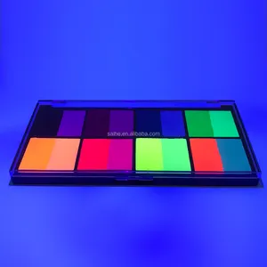 Neue wasser basierte aktivierte 8 Farben Glow Neon UV Gesichts farbe Körperfarbe Make Up Pastell Neon für Halloween Party