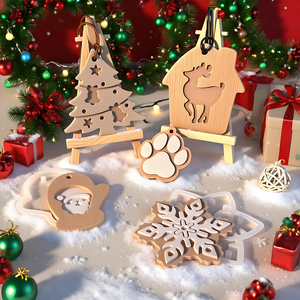 DM1280 Cetakan Resin Silikon DIY untuk Liontin Natal, Cetakan Salju, Lonceng, Pelat Lilin, Dekorasi Perhiasan dengan Lubang - Product Image 4