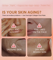 Masque Coréen au Collagène Profond Peel-Off, Soin Visage Végan Bio, Enveloppement de Nuit Anti-Rides, Effet Liftant, Peau Sèche, Pour Femmes
