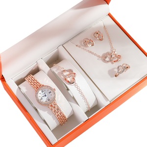 Women's <strong>Watch</strong> <strong>Set</strong> <strong>Fashionally</strong> Unique Diamond <strong>Set</strong> Steel Bracelet Women's Quartz <strong>Watch</strong> <strong>Set</strong> - Product Image 1