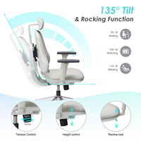 Chaise de bureau ergonomique de direction à dossier divisé avec commande filaire, pivotante, haut de gamme, vente en gros