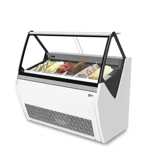 Vertical refrigerado mostrar refrigeración directa hielo gachas de avena de congelador