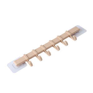 Creative 6-link adhesive plastic <b>hooks</b> for kitchens and bathrooms, six rows of <b>hooks</b> for toilet doors. - Product Image 5