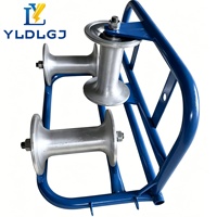 Poulie de tirage de câbles souterrains robuste YILI à 3 roues en aluminium avec cadre en acier pour l'installation de conduites